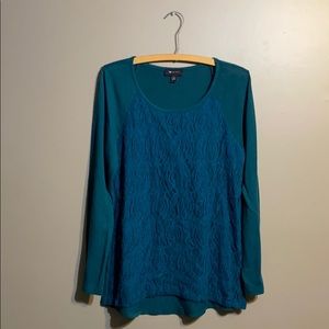 AB Studio Forest Green Long Sleeve Top L